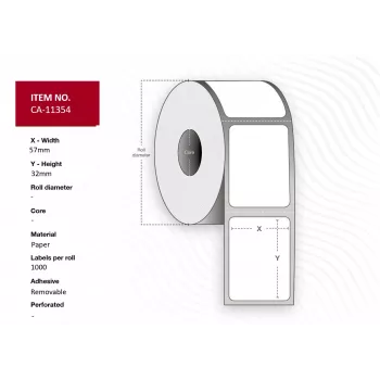 Rolo de etiquetas Capture CA-11354 branco etiqueta autoadesiva