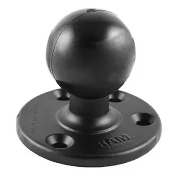 Placa redonda grande com montagens de esfera RAM-D-202U, preto, 322 g, placa de montagem robusta