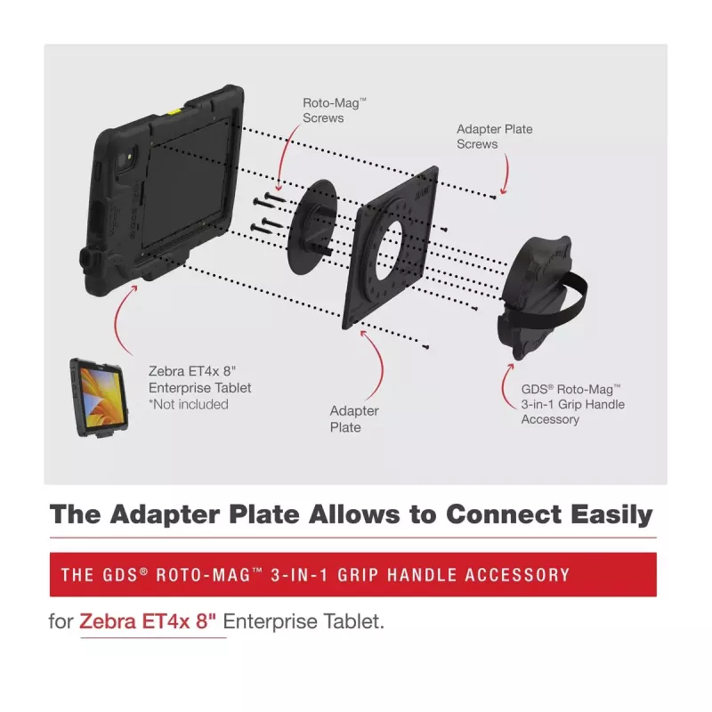 Pega RAM Mounts GDS Roto-Mag preta compósito 8 polegadas