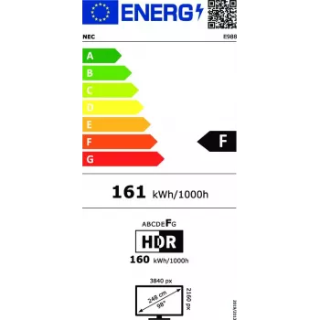 NEC MultiSync E988 ecrã digital signage plano 2,48 m (97,5 polegadas) LCD 350 cd/m² 4K Ultra HD preto 24/7