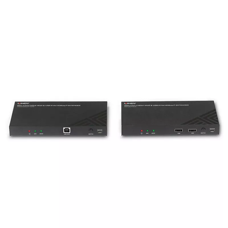 Lindy 100m Cat.6 HDMI 4K60, Áudio, IR e RS-232 HDBaseT Extensor KVM