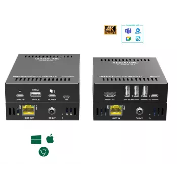 Extensor KVM Transmissor e Recetor Vivolink VLUSBCEXT151 HDMI USB com fios 70 m
