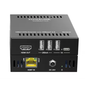 Extensor KVM Transmissor e Recetor Vivolink VLUSBCEXT151 HDMI USB com fios 70 m