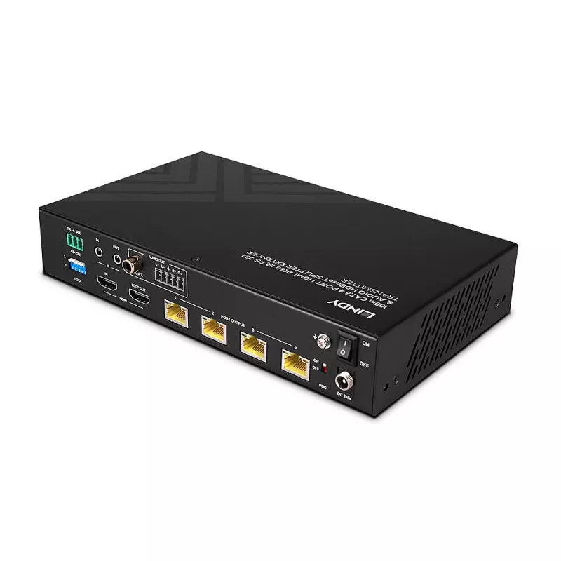 Extensor divisor HDMI Lindy 100m Cat.6 4 portas HDMI 4K60 HDBT