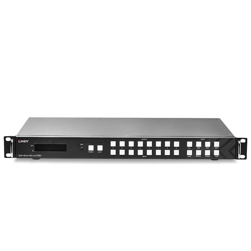Matriz HDMI Lindy 8x8 18G com escalonamento para videoparede