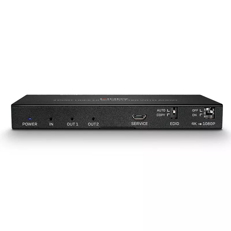 Divisor HDMI Lindy 2 portas HDMI 18G com áudio e downscaling