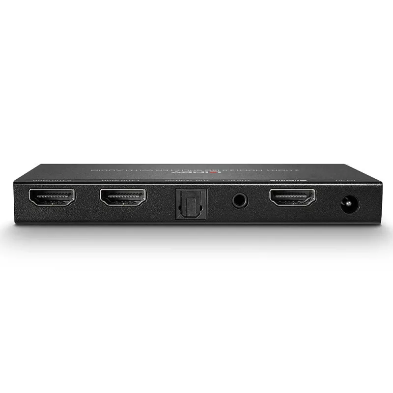Divisor HDMI Lindy 2 portas HDMI 18G com áudio e downscaling
