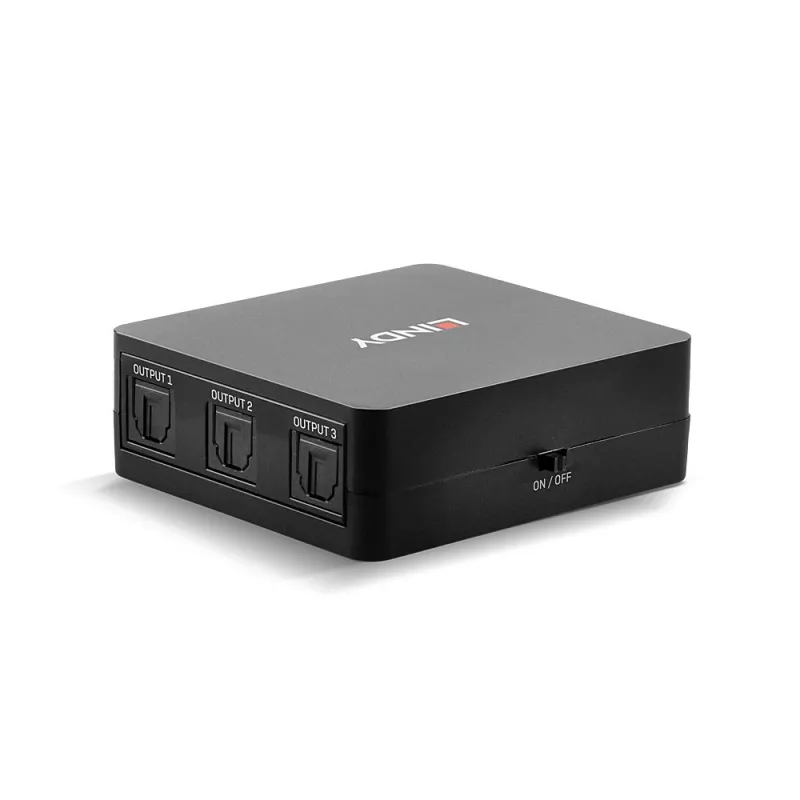 Divisor de áudio ótico Lindy 3 portas (TosLink), preto, 1x TosLink, 3x TosLink, ficha, ficha, CE, FCC, REACH