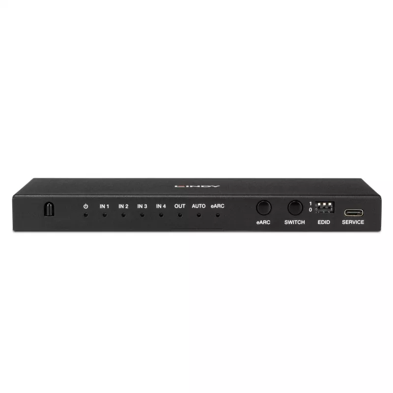 Comutador HDMI Lindy 4 portas 8K60 com eARC HDMI USB A USB C