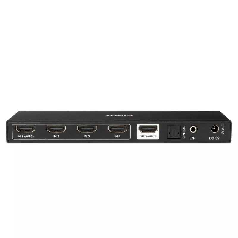 Comutador HDMI Lindy 4 portas 8K60 com eARC HDMI USB A USB C