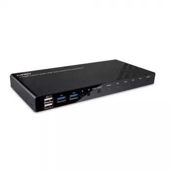 Comutador KVM Lindy 4 portas HDMI 4K60, USB 3.0 e áudio