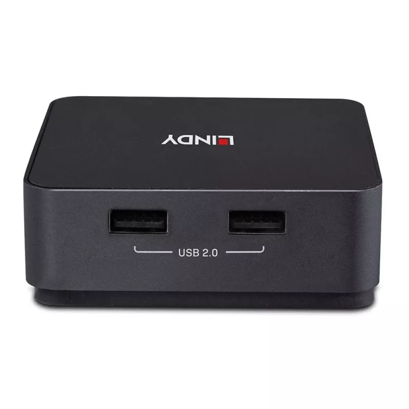 Comutador KVM Lindy 2 portas Type-C, HDMI duplo 4K60