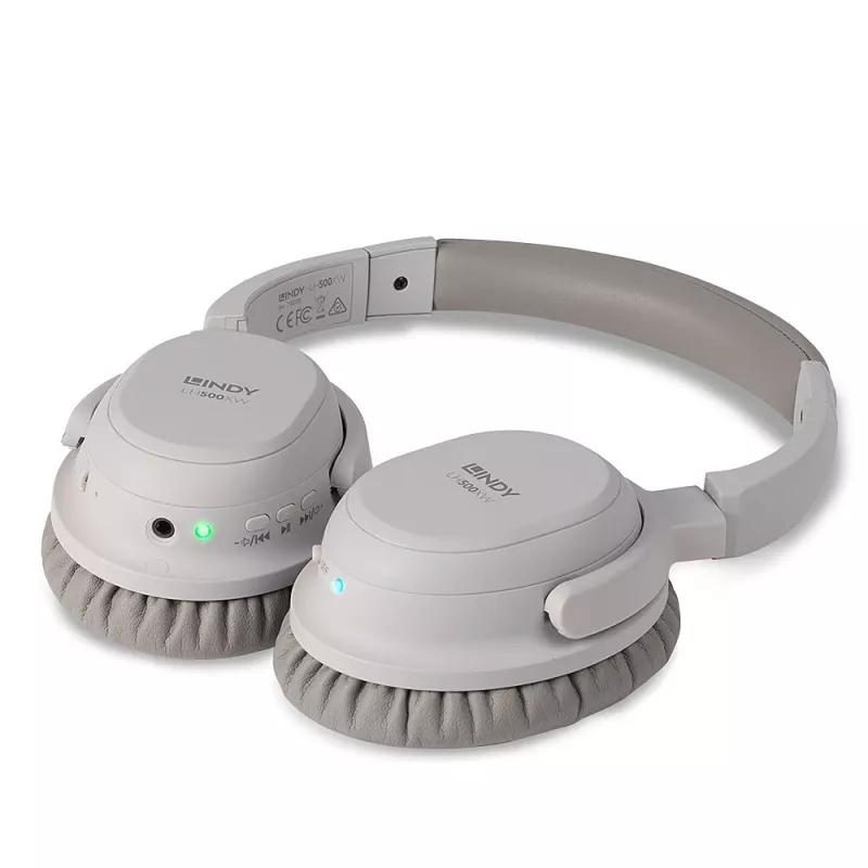 Lindy LH500XW Headset com fios e sem fios arco de cabeça chamadas/música Micro-USB Bluetooth cinzento