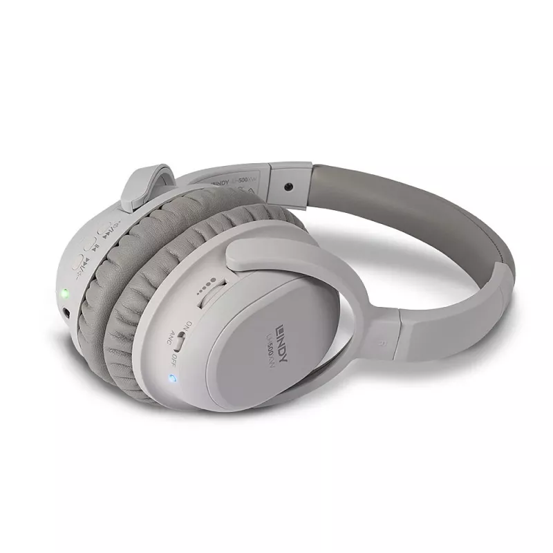Lindy LH500XW Headset com fios e sem fios arco de cabeça chamadas/música Micro-USB Bluetooth cinzento