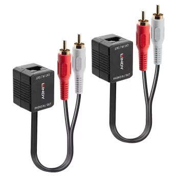 Transmissor AV Lindy 500m Cat.6 Extensor de Áudio Analógico Phono