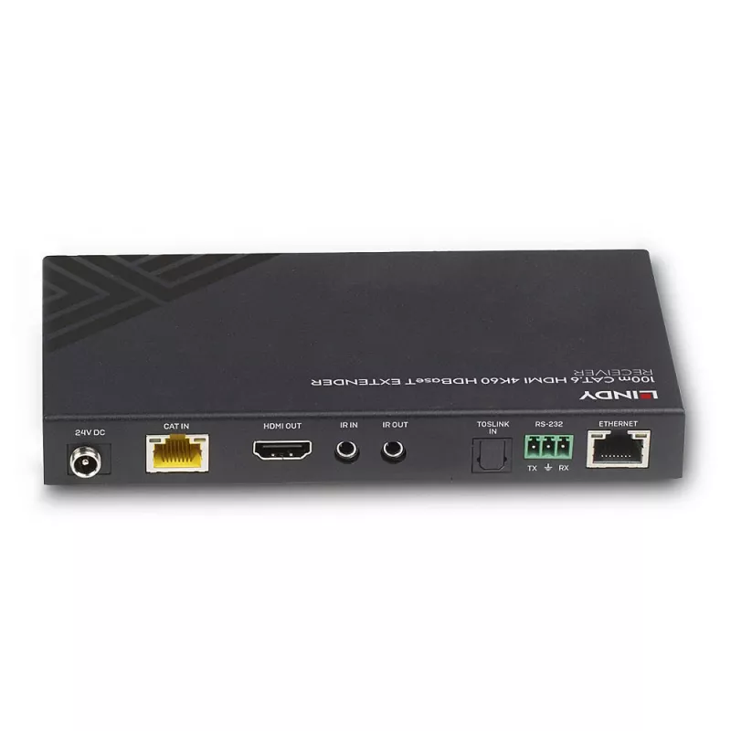 Recetor AV Lindy 100m Cat.6 HDMI 4K60 Áudio IR RS-232 HDBaseT
