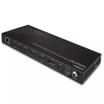 Transmissor AV Lindy Comutador de Apresentação Contínua 5 Portas Extensor HDBaseT 3840 x 2160 Píxeis
