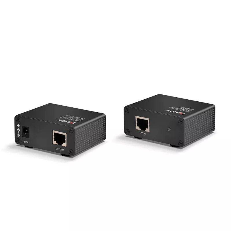 Transmissor e Recetor AV Lindy 150m Cat.6 Extensor de Áudio Digital TosLink e Coaxial