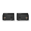Transmissor e Recetor AV Lindy 150m Cat.6 Extensor de Áudio Digital TosLink e Coaxial