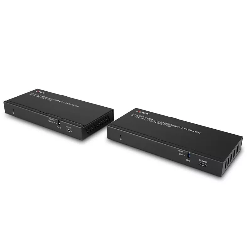 Extensor HDBaseT Lindy 70m Cat.6 HDMI 4K60, Áudio, IR e RS-232 com ARC