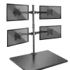 Suporte de monitor quádruplo Lindy com mastro e grampo de mesa