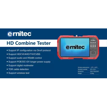 Monitor de vigilância Ernitec 0070-24107-TESTER monitor de teste CCTV 17,8 cm (7 polegadas) 1920 x 1200 píxeis