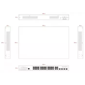 Switch de rede Ernitec ELECTRA-M224-1GB-370W 24 portas 1GB