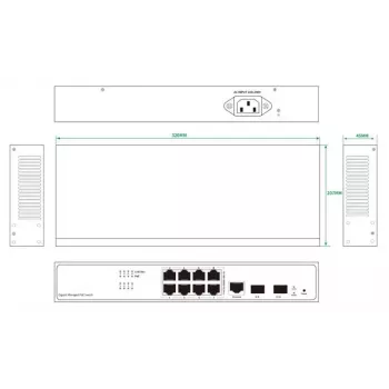 Switch de rede Ernitec ELECTRA-M08-1GB-150W 8 portas 1 GB 150 W