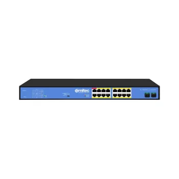 Switch PoE não gerido ERNITEC ELECTRA-U16-1GB 16 portas, 1 GbE Uplink, 285W Power Budget