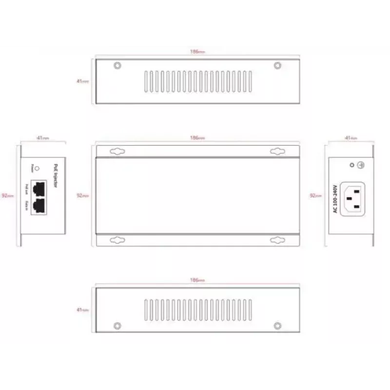 Adaptador PoE Ernitec ELECTRA-POE-10GB-90W 10Gbit/s 90W
