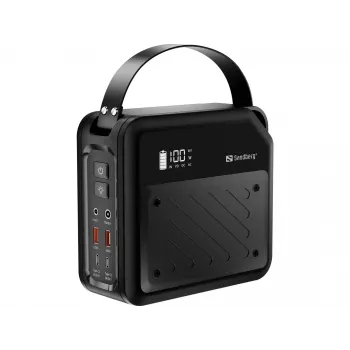 Estação de energia DC portátil SANDBERG Sandberg DC Power Station 72000 — LMFP 72.000 mAh, entrada DC e USB-C, preto