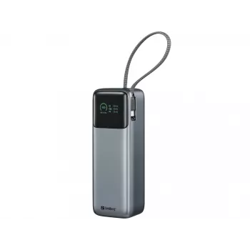 Powerbank SANDBERG All-in1 Powerbank 27000 PD 240W — 27000 mAh LiPo, saída 240W, 1× USB-A, 1× USB-C, 3,6V — Preto/Cinzento