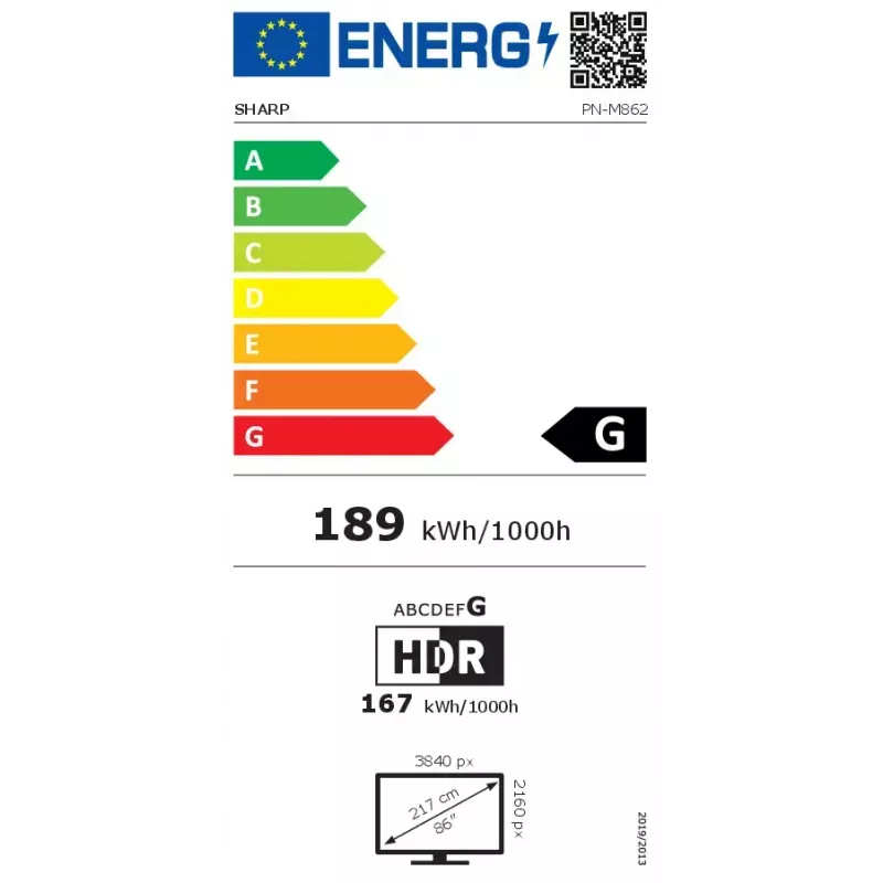 Ecrã profissional de sinalização digital NEC MultiSync M862 — 86 polegadas (2,18 m) LCD, 4K UHD 3840×2160, 550 cd/m², 24/7, preto