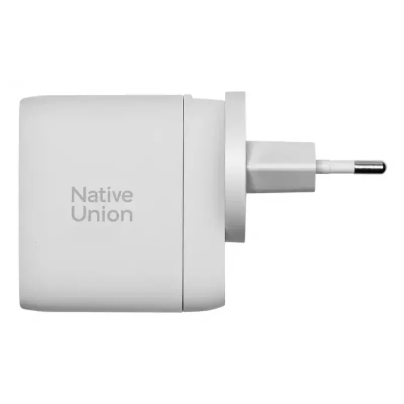 Carregador rápido GaN Native Union Fast Gan Charger Pd 67W branco Intl 2C1A USB‑C 2 portas 67W AC 100–240V proteção contra sobrecorrente, sobretensão e sobreaquecimento