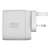 Carregador rápido GaN Native Union Fast Gan Charger Pd 67W branco Intl 2C1A USB‑C 2 portas 67W AC 100–240V proteção contra sobrecorrente, sobretensão e sobreaquecimento