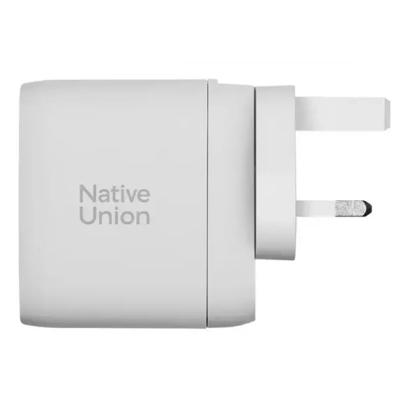 Carregador rápido GaN Native Union Fast Gan Charger Pd 67W branco Intl 2C1A USB‑C 2 portas 67W AC 100–240V proteção contra sobrecorrente, sobretensão e sobreaquecimento