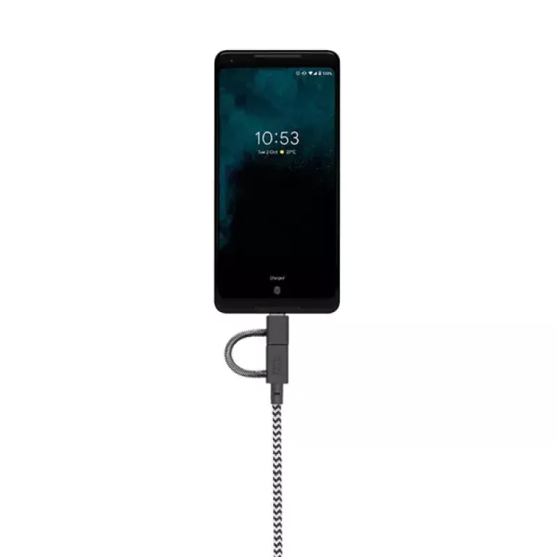 Cabo de dados USB 2.0 native union BELT-ULC-ZEB-NP 2 m USB A para USB‑C / Micro‑USB B / Lightning preto branco