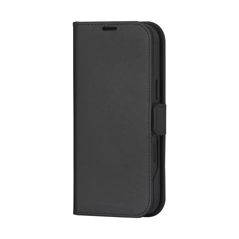 Capa tipo folio dbramante1928 Lynge MagSafe iPhone 16 preto 3 compartimentos para cartões