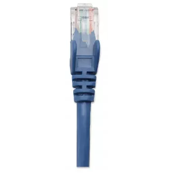 Cabo de rede patch Intellinet, Cat5e, 0,5 m, azul, CCA, U/UTP, PVC, RJ45, contactos banhados a ouro, proteção da patilha, proteção anti-dobra, garantia vitalícia