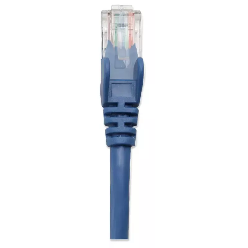 Cabo de rede patch Intellinet, Cat5e, 0,5 m, azul, CCA, U/UTP, PVC, RJ45, contactos banhados a ouro, proteção da patilha, proteção anti-dobra, garantia vitalícia