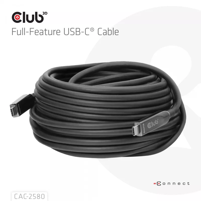 Cabo USB-C® full-feature CLUB3D 15M / 49,21ft 8K60Hz 10Gbps 60W