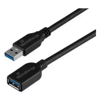 Cabo USB-A para USB-A MediaRange MRCS241 USB 3.2 Gen 1 (5 Gbit/s) 5 m preto
