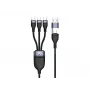 Cabo de carregamento rápido Conceptronic ETTA06B15C 3-em-1 100 W 1,5 m, triplo USB-C, USB 2.0, E-Mark