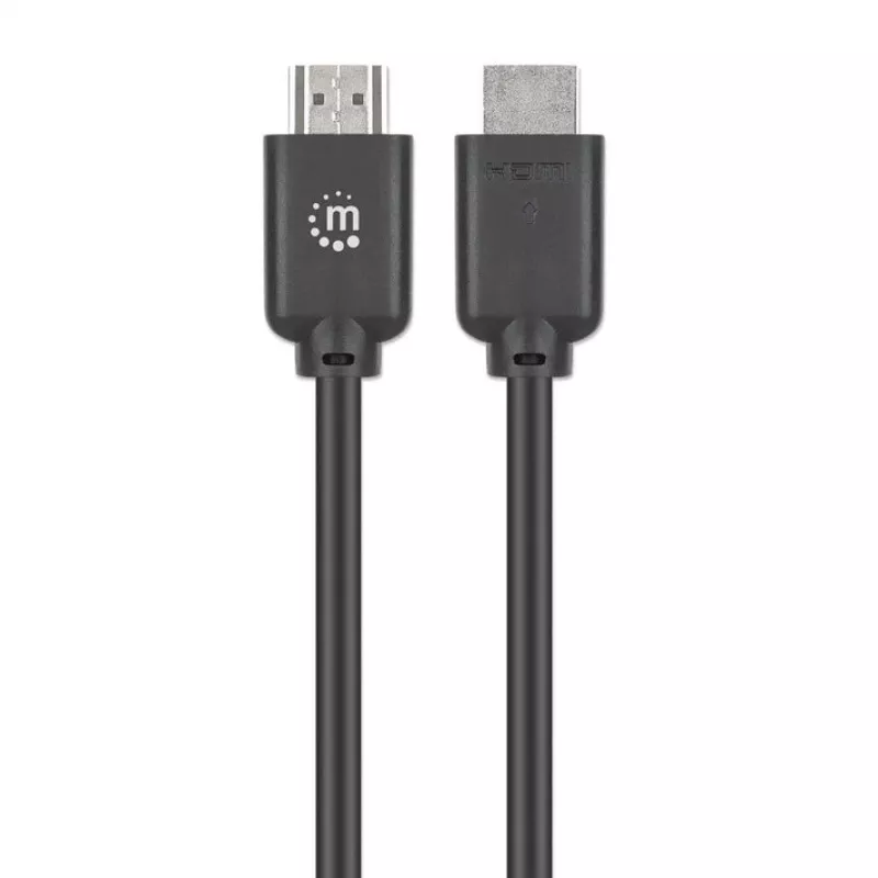 Manhattan 356671 cabo HDMI 2.0 de alta velocidade com Ethernet, 4K@60Hz, 18 Gbit/s, macho-macho, blindagem dupla, moldado, 5 m, preto