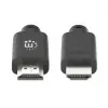 Manhattan 356640 cabo HDMI 2.0 de alta velocidade com Ethernet, 4K@60Hz, 18 Gbit/s, macho-macho, blindagem dupla, moldado, 1,5 m, preto