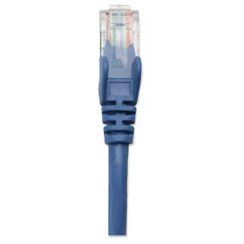 Intellinet 318938 cabo de ligação de rede, Cat5e, U/UTP, 2x RJ45, com protetores, 1 m, azul