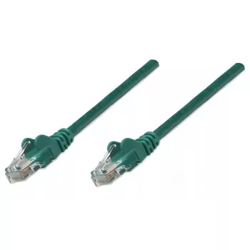 Cabo de rede patch Intellinet, Cat5e, 2 m, verde, CCA, U/UTP, PVC, RJ45, contactos banhados a ouro, proteção anti-dobra, moldada, garantia vitalícia