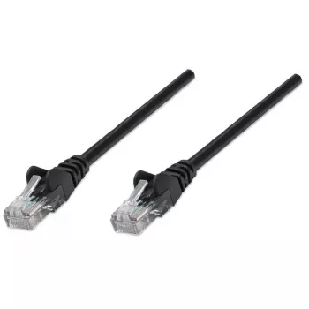 Cabo de rede Intellinet, Cat6, 5 m, preto, CCA, U/UTP, PVC, RJ45, contactos banhados a ouro, sem patilha, bainha moldada, garantia vitalícia