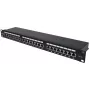 Patch panel Intellinet, Cat6a, FTP, 24 portas, 1U, blindado, réguas LSA de entrada superior a 90°, preto