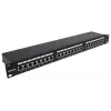 Patch panel Intellinet, Cat6a, FTP, 24 portas, 1U, blindado, réguas LSA de entrada superior a 90°, preto